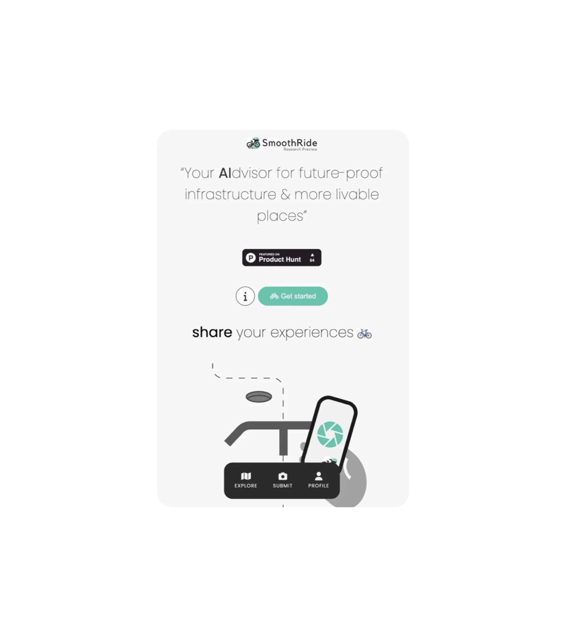 SmoothRide mobile screens for reporting cycling hazards