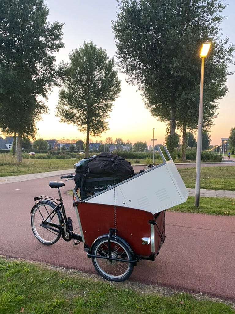 Carrying an IKEA PS Sideboard with my Babboe cargo bike