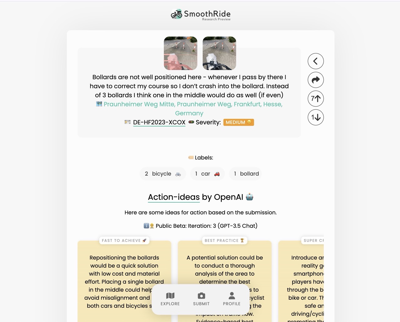 AI-generated improvement ideas- linked to real-world best practices and case studies._-  Also- Explore global inspiration-see how other cities solved similar infrastructure challenges.